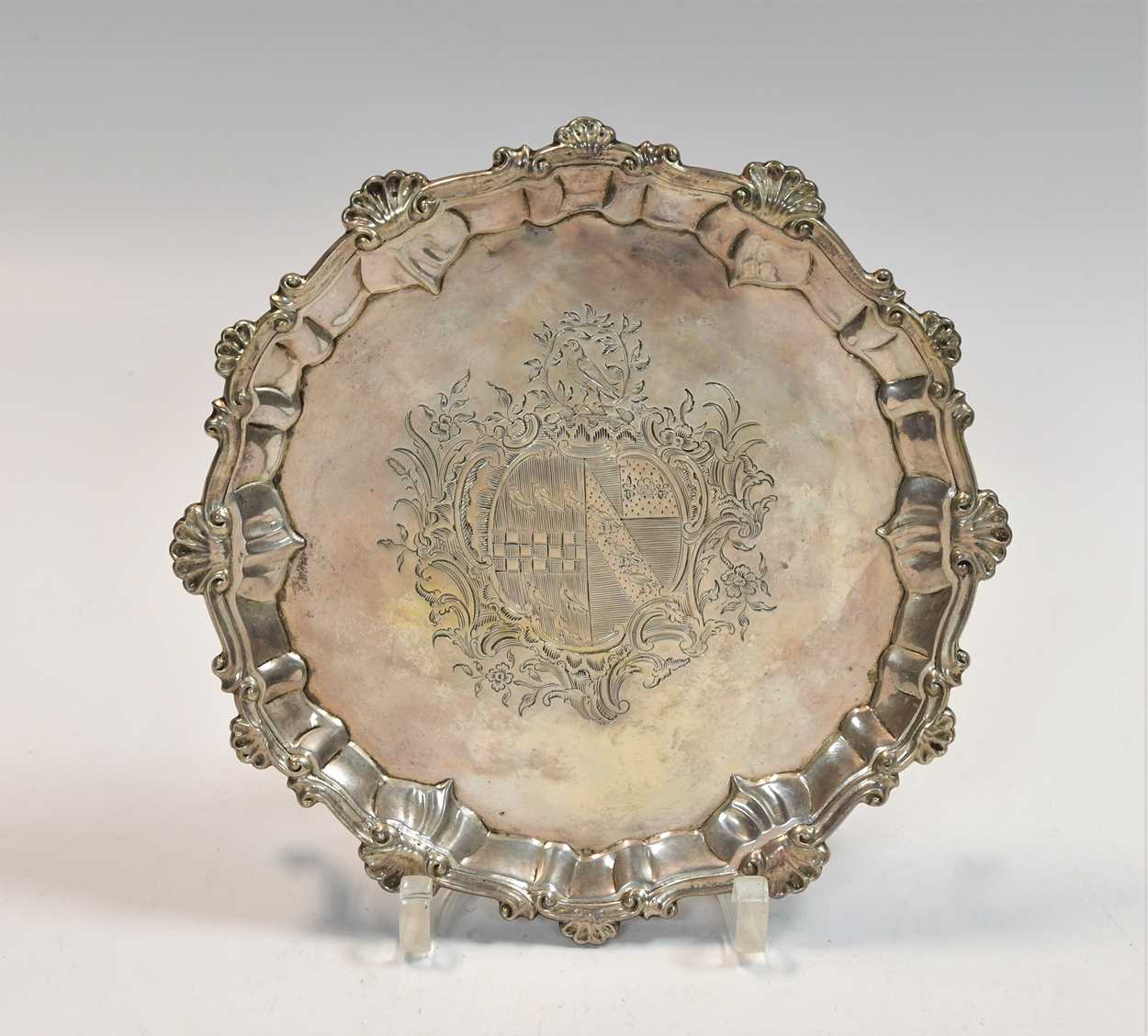 A George III 18th century silver waiter, - Image 2 of 5