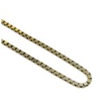 A 9ct gold box link chain,