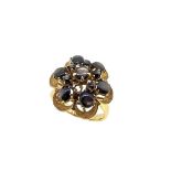 A star sapphire cluster ring,