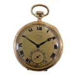 Longines for Cuervo y Sobrinos, Havana - A Swiss 18ct gold open faced pocket watch with unusual fron