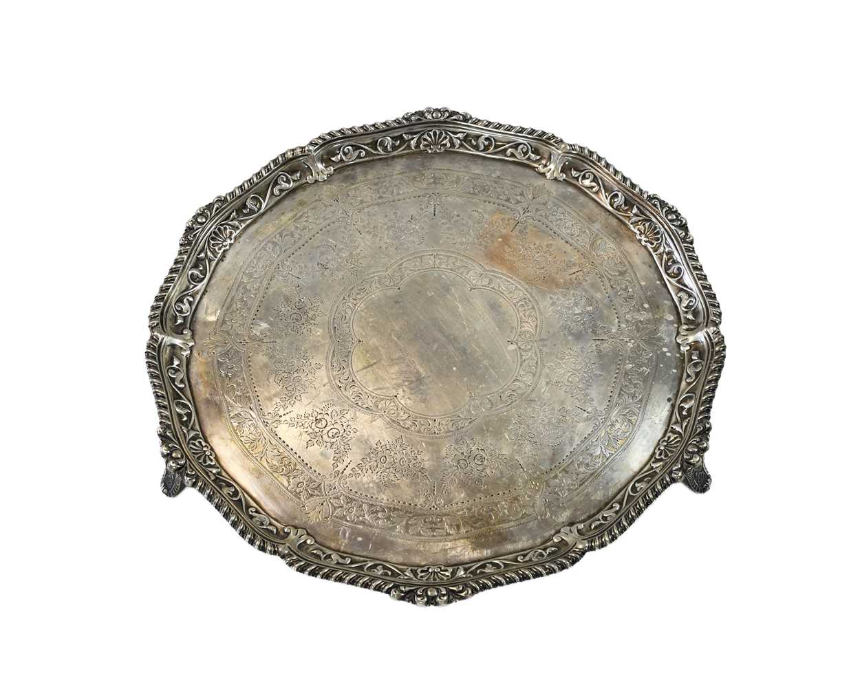 A Victorian silver salver,