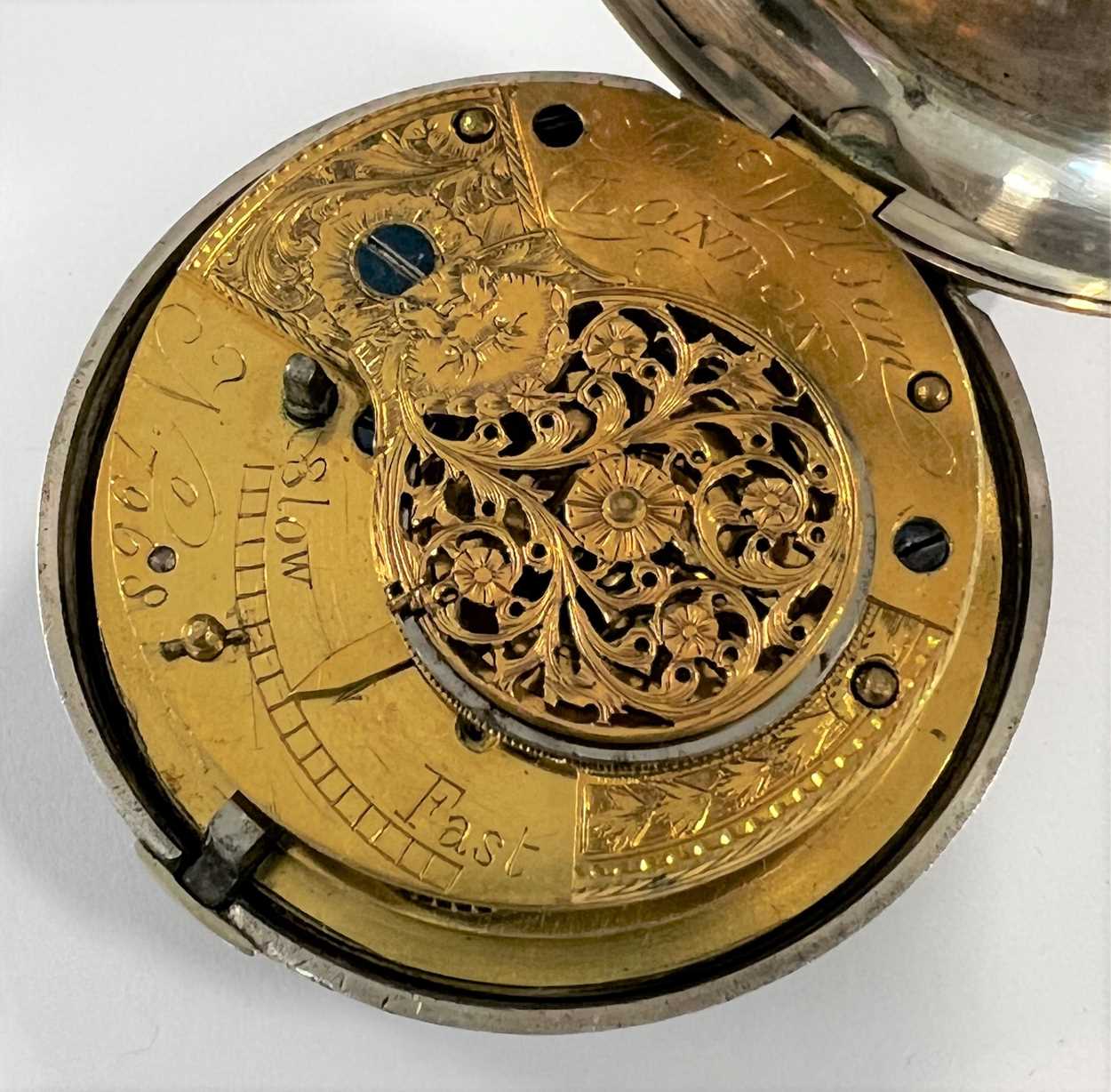 James Wilson, London - An early 19th century Sterling silver pair cased pocket watch, - Image 7 of 9