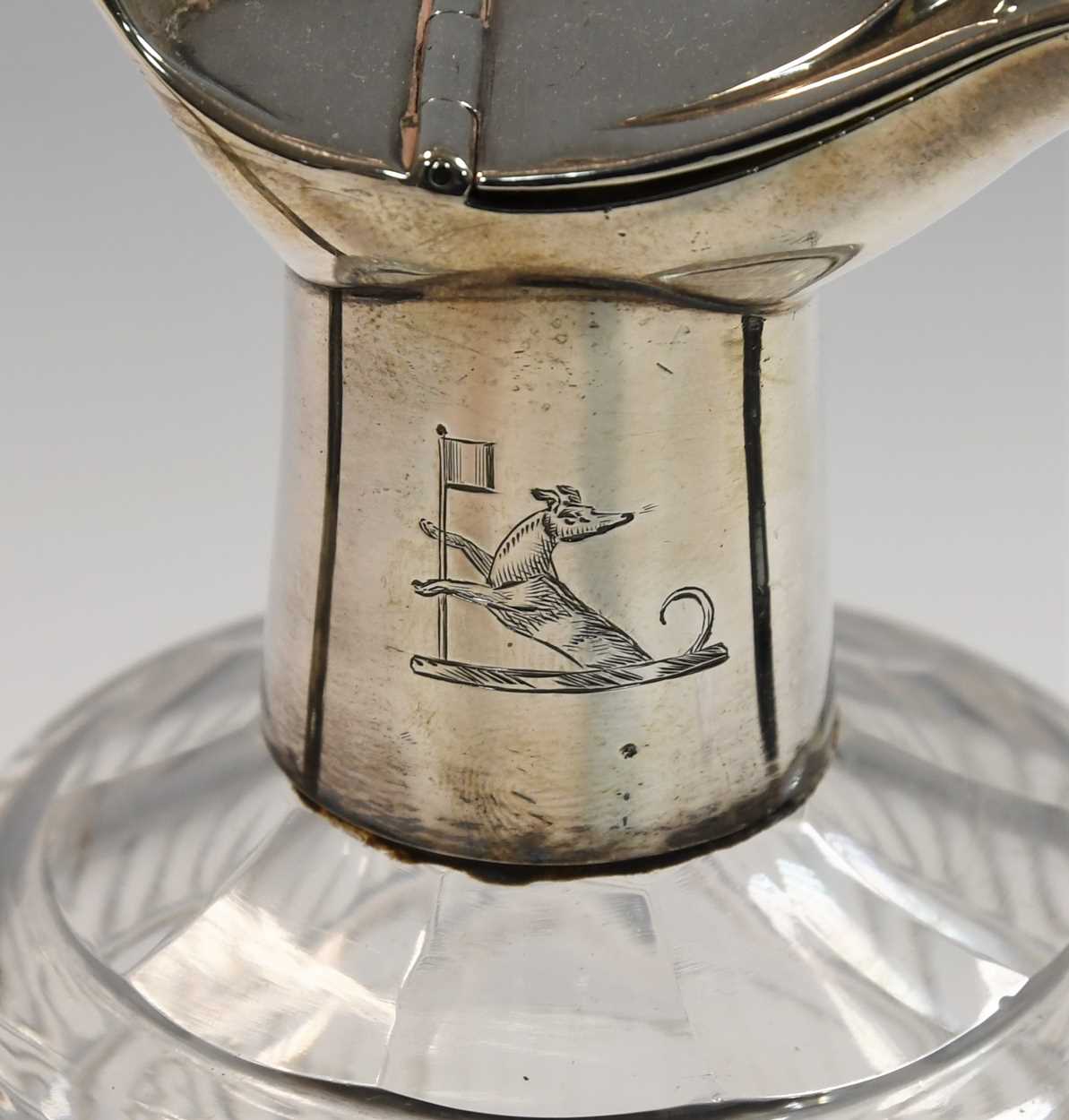 A pair of George III silver mounted cut glass cruet bottles, mark of Paul Storr, - Image 2 of 4