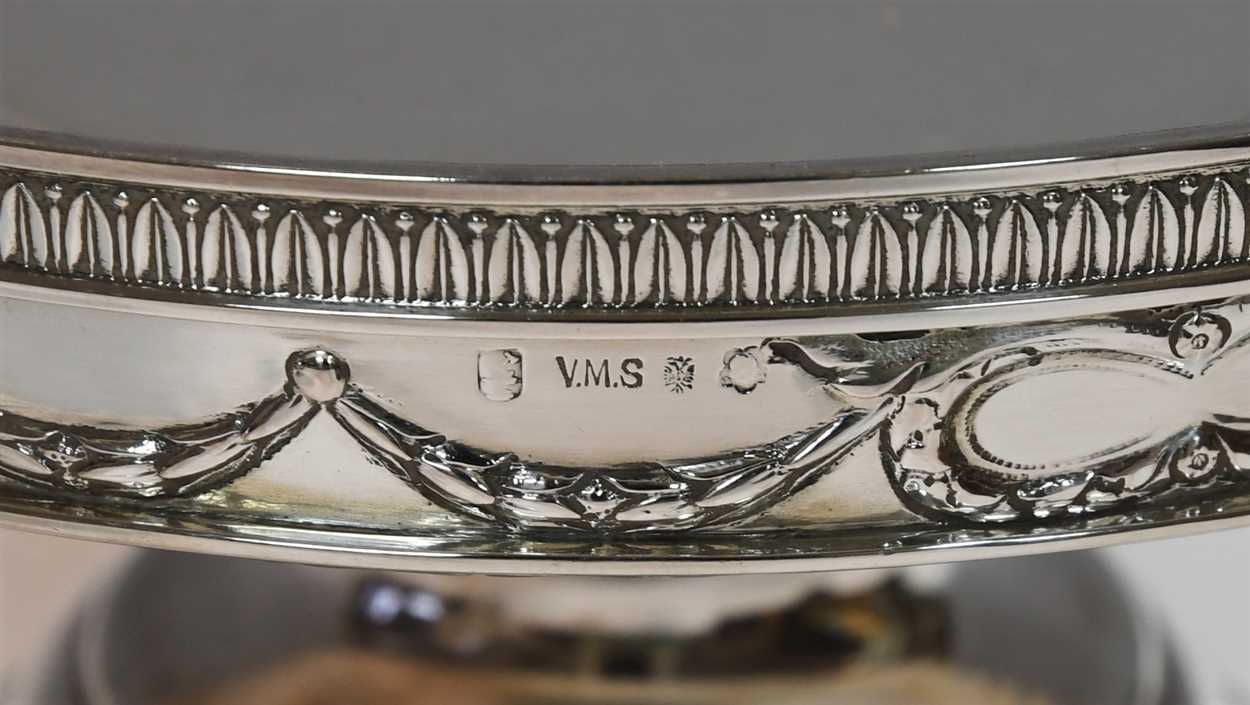 A pair of late 19th century Austrian metalwares silver standing dishes, - Image 6 of 6