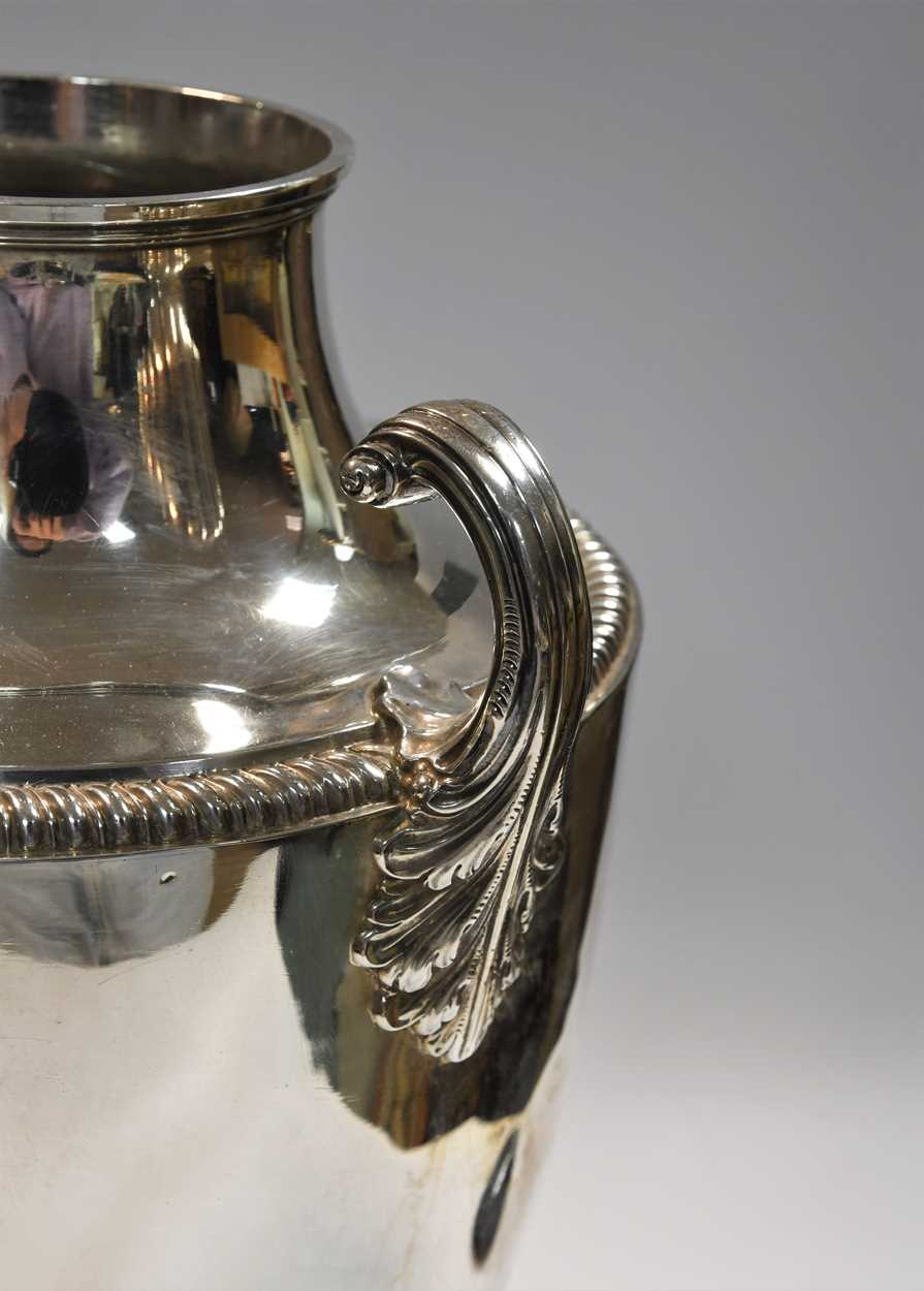 A George III 18th century silver hot water urn and cover, - Image 9 of 11