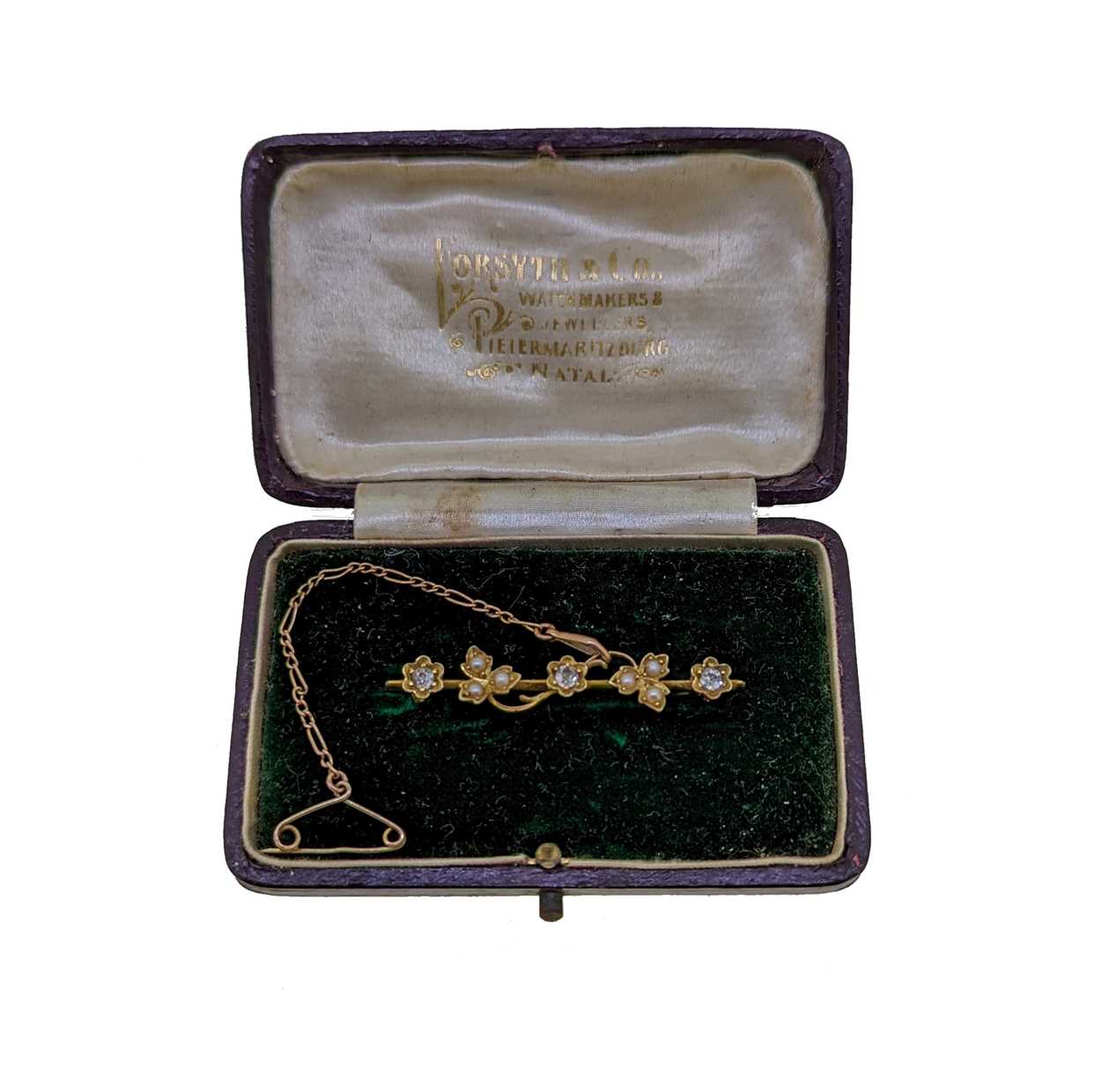 An early 20th century diamond and split pearl brooch, - Image 3 of 3