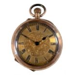 Dimier Frères & Cie, Genève - A Swiss 14ct gold open faced pocket watch,