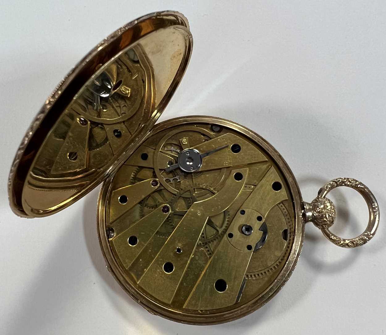 Courvoisier & Company, La Chaux de Fonds - A Swiss 18ct gold open faced slim dress pocket watch, - Image 7 of 7