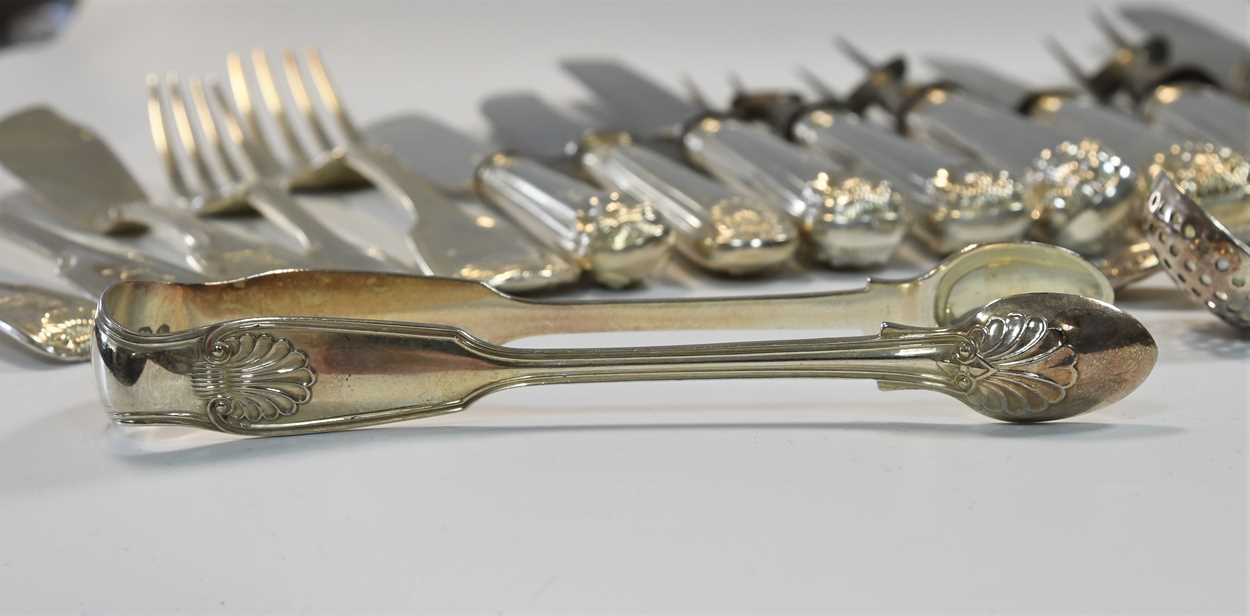 A 64-piece set of George IV silver flatware with 89 additions, - Image 12 of 27