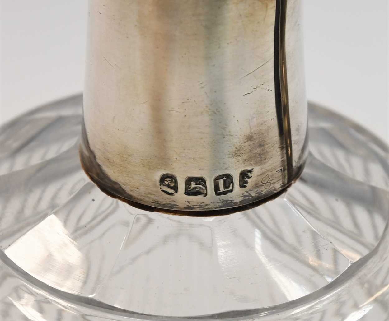 A pair of George III silver mounted cut glass cruet bottles, mark of Paul Storr, - Image 4 of 4