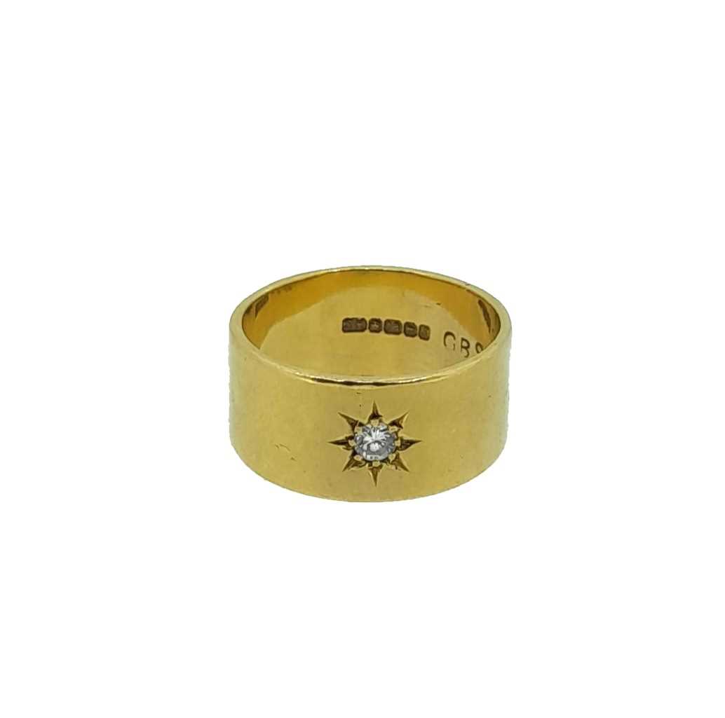 A late 20th century 18ct gold diamond set band, - Image 2 of 3