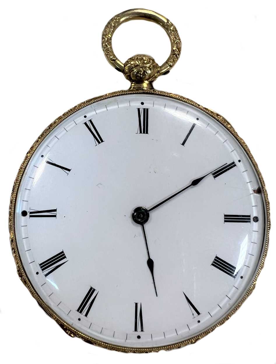 Courvoisier & Company, La Chaux de Fonds - A Swiss 18ct gold open faced slim dress pocket watch,