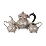 An Indian metalwares 3-piece tea set,