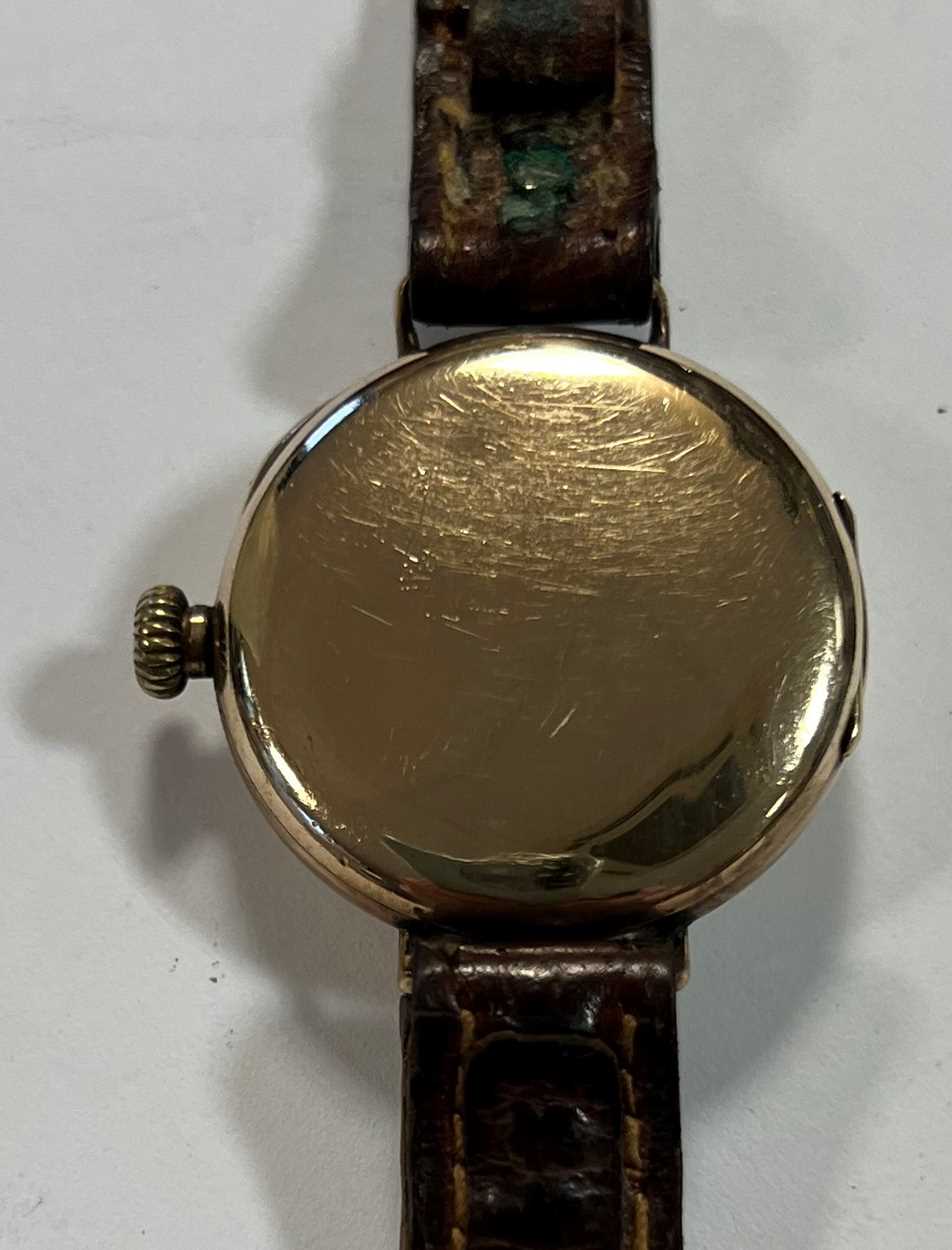 Waltham Watch Co, Waltham - A 9ct gold trench style wristwatch, - Image 2 of 6