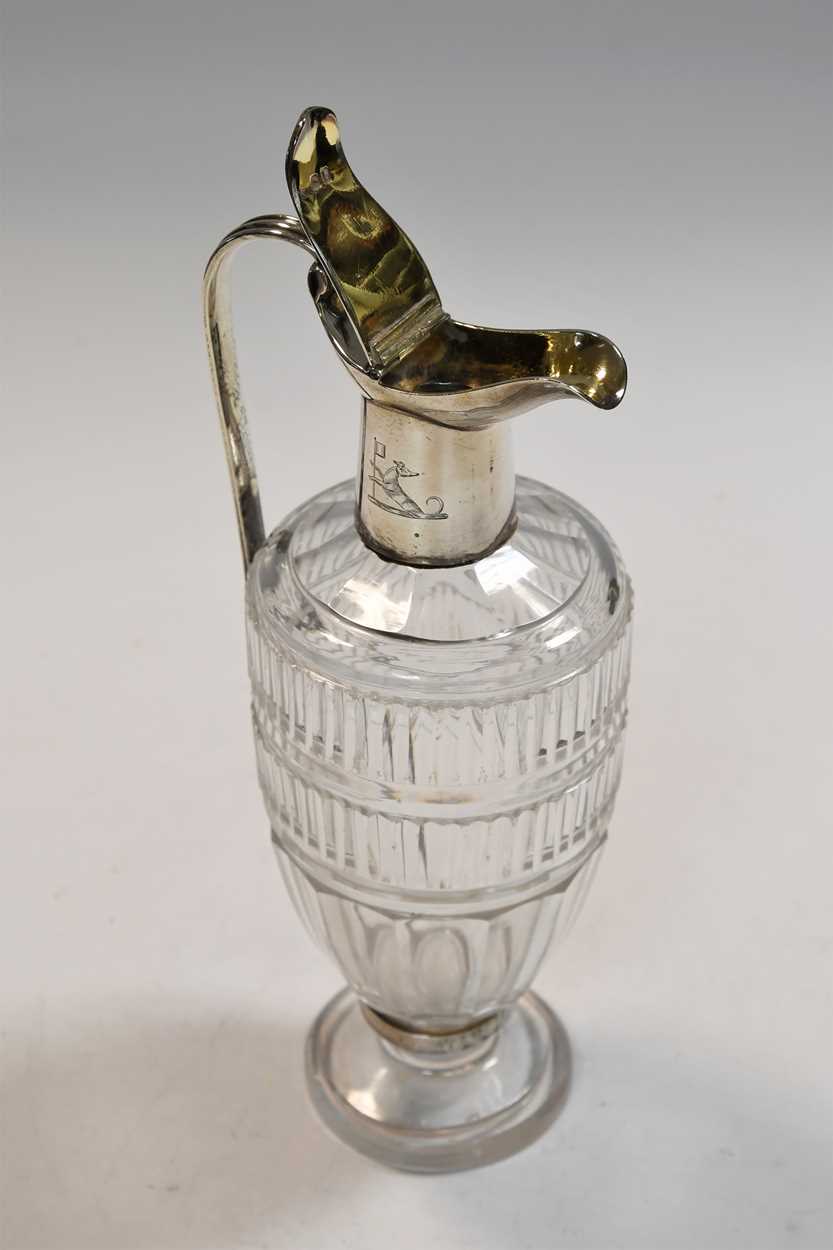 A pair of George III silver mounted cut glass cruet bottles, mark of Paul Storr, - Image 3 of 4