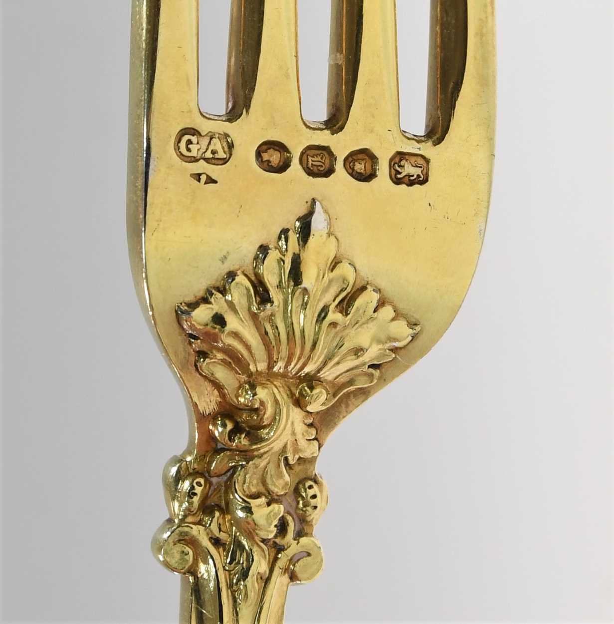 A Victorian silver gilt cased presentation fork and knife, a possible gift to Prince Albert, - Image 13 of 18