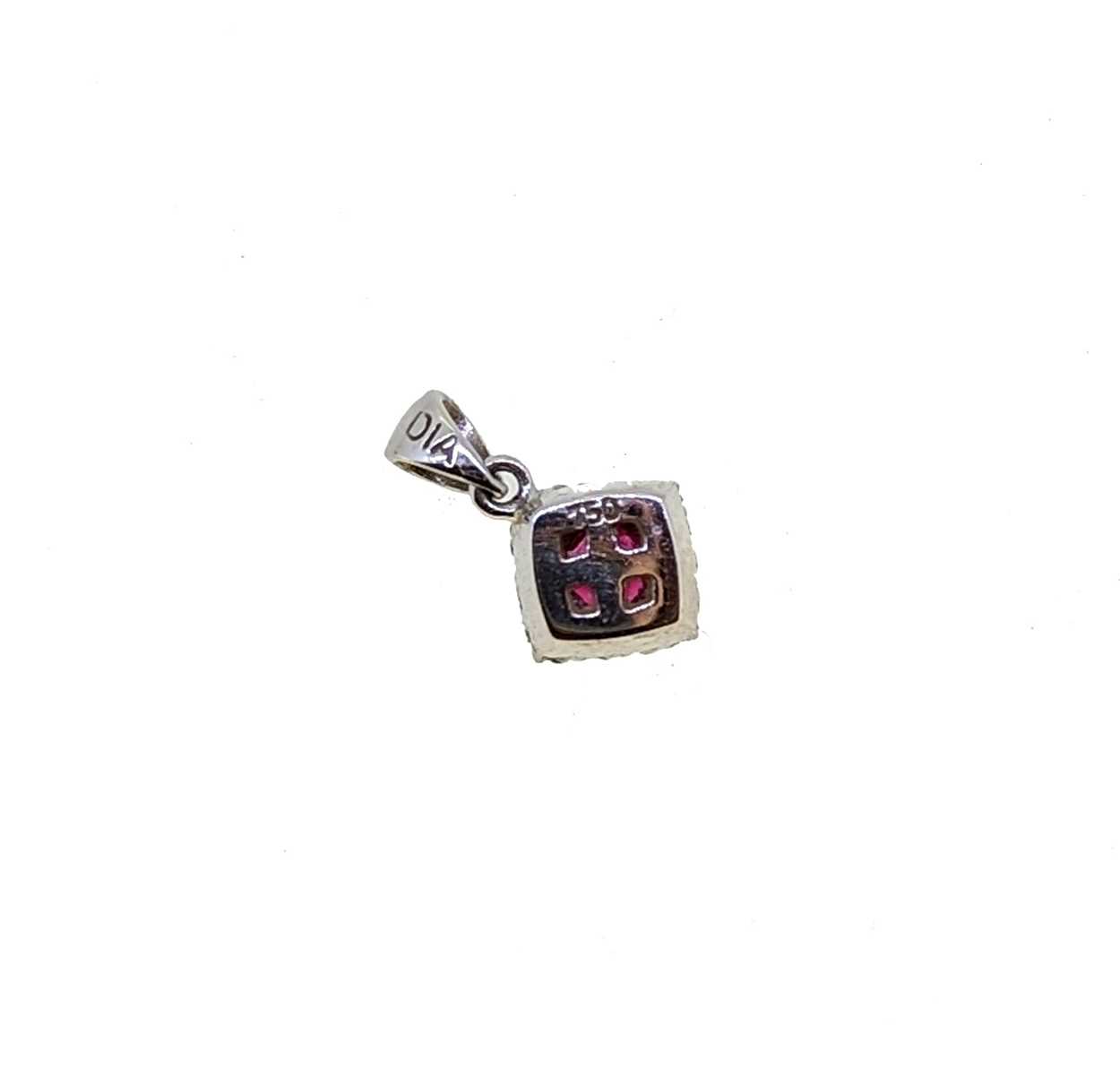 A ruby and diamond pendant, together with a pair of ear studs, - Image 2 of 3