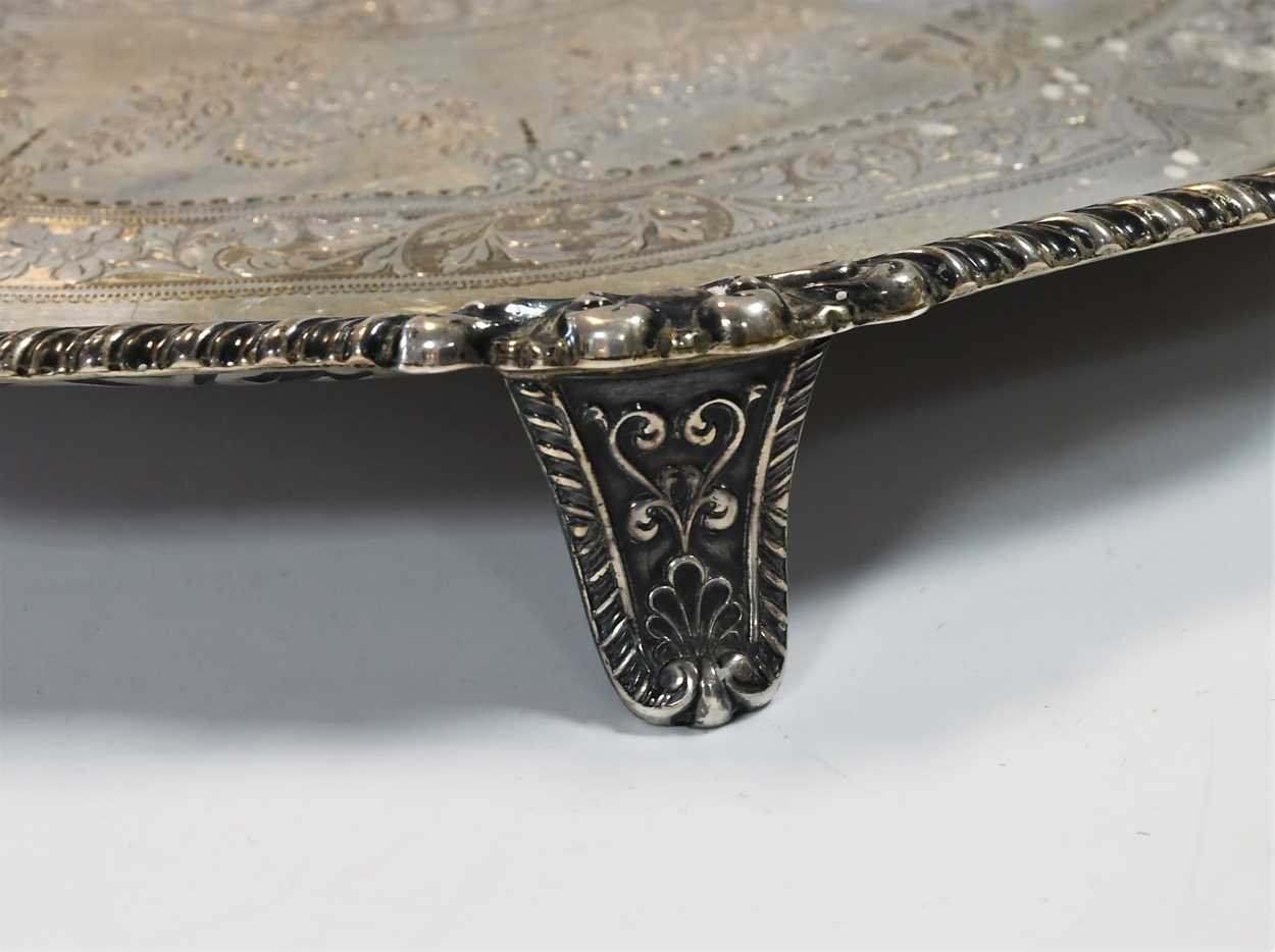 A Victorian silver salver, - Image 6 of 6