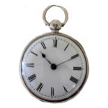 William Nadauld, London - An early 19th century open faced pocket watch in a later Sterling silver c