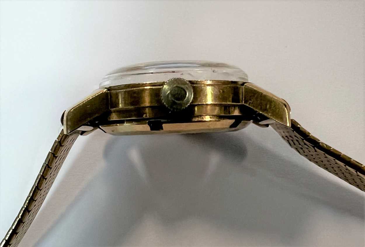 Omega - A 9ct gold 'Ladymatic' wristwatch on a later 9ct gold bracelet, - Image 3 of 6