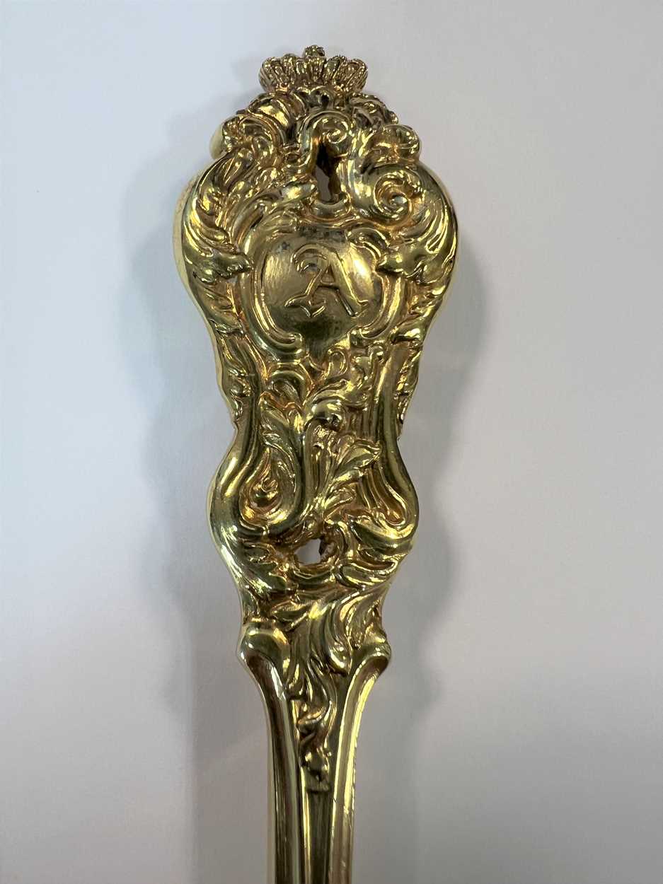 A Victorian silver gilt cased presentation fork and knife, a possible gift to Prince Albert, - Image 8 of 18