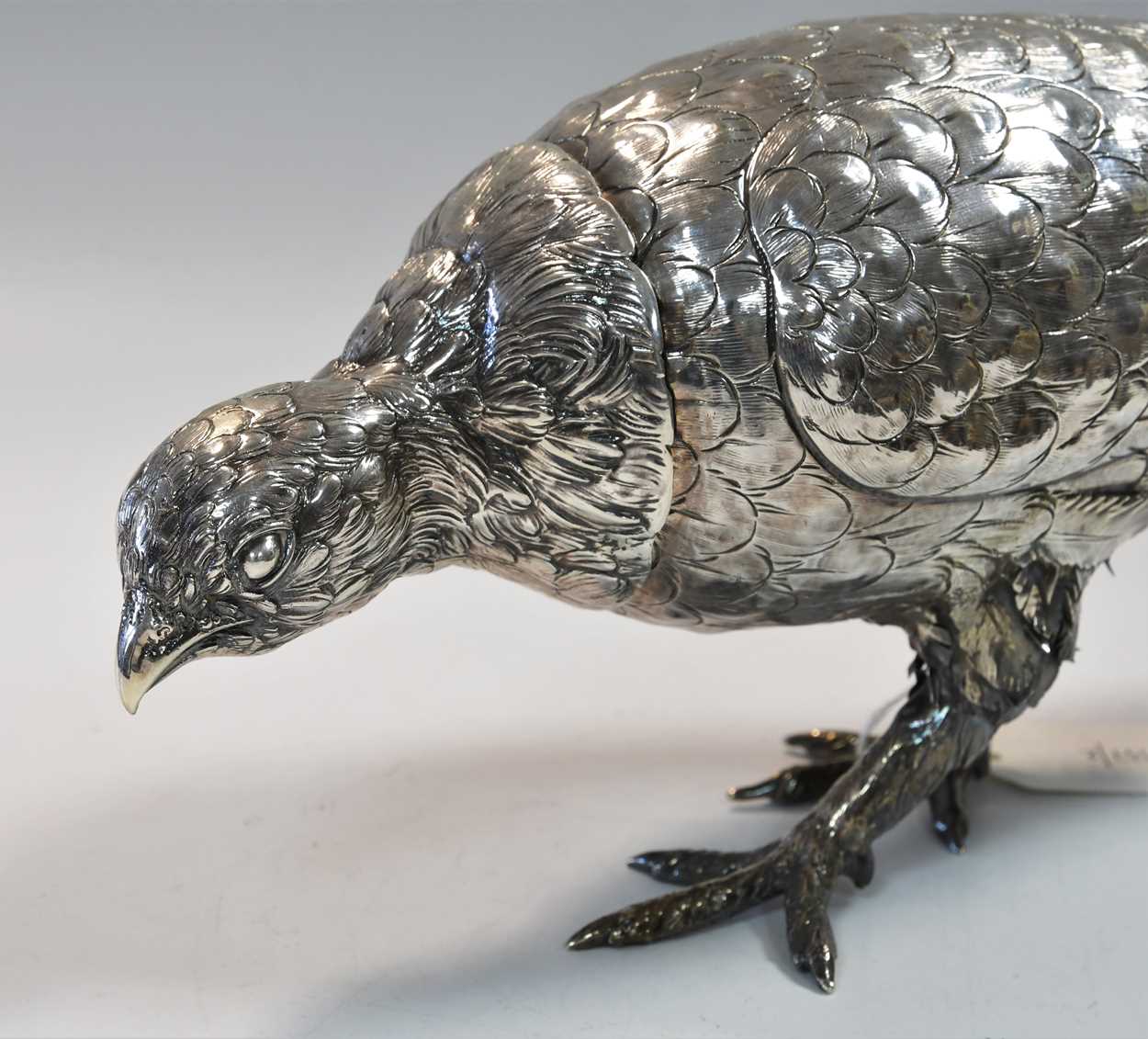 An early 20th century German metalwares silver novelty table ornament modelled as a grouse, - Image 2 of 7