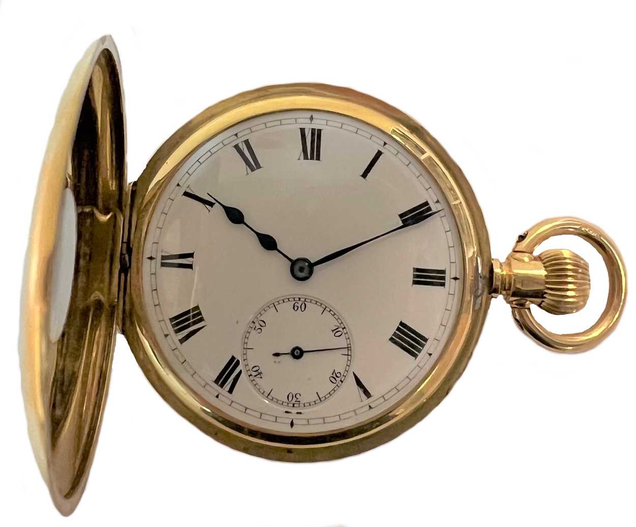 Baume & Co. for Maurice Moses, London - An 18ct gold half hunter pocket watch, - Image 2 of 11