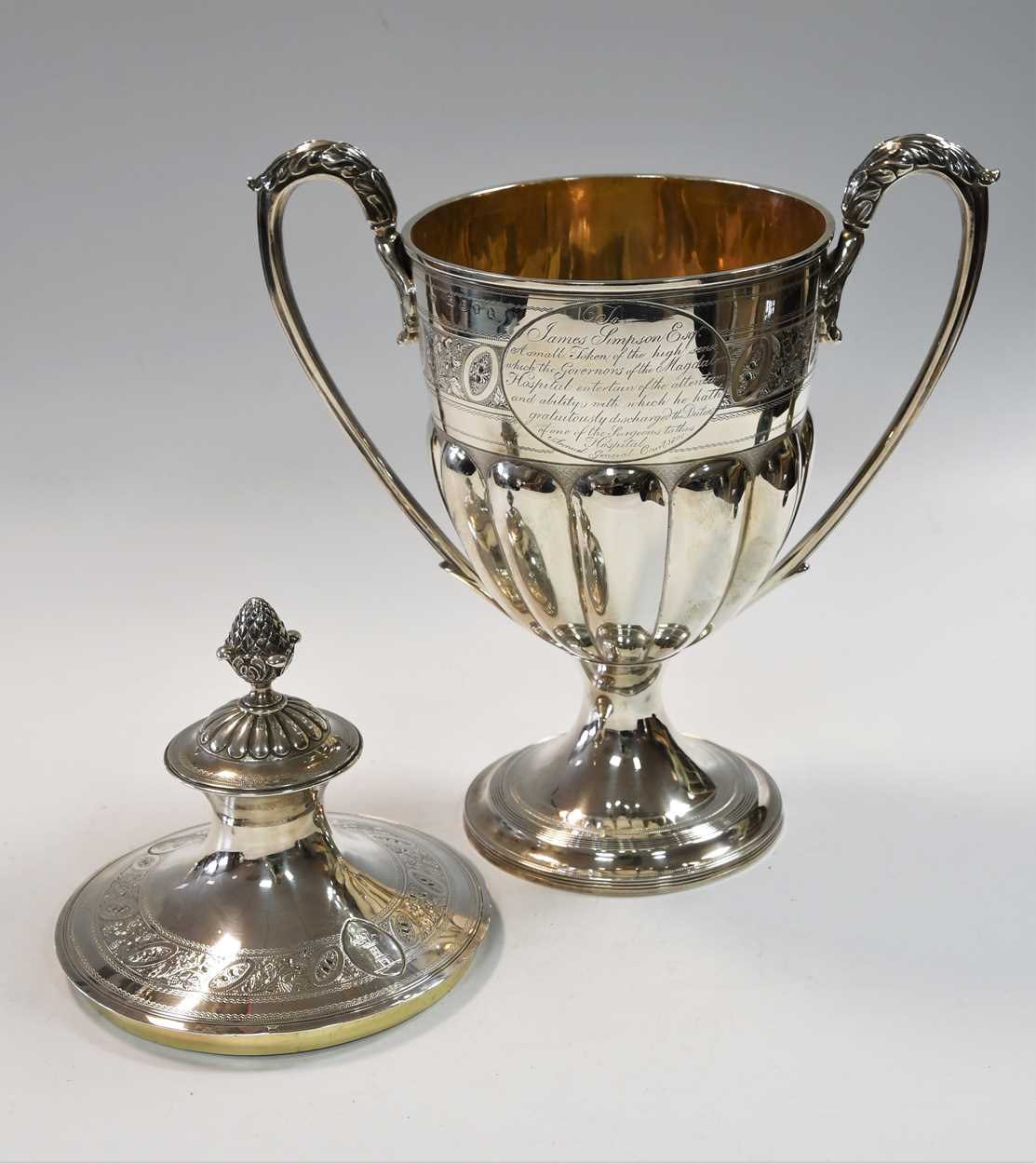 A George III silver two handled cup and cover, - Image 3 of 10