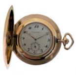IWC, Schaffhausen - A Swiss 14ct gold slim hunter dress pocket watch,