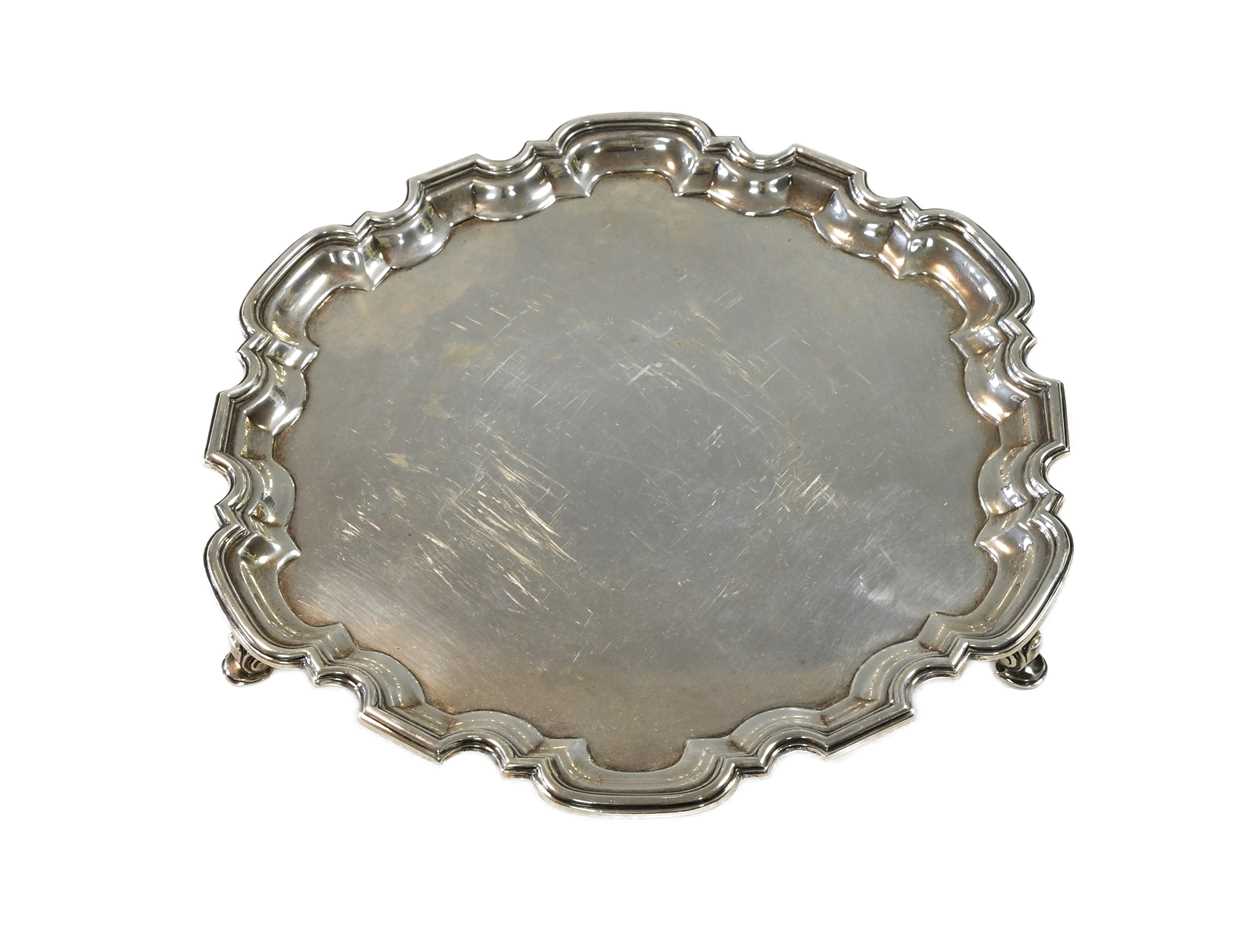 A George VI silver salver,