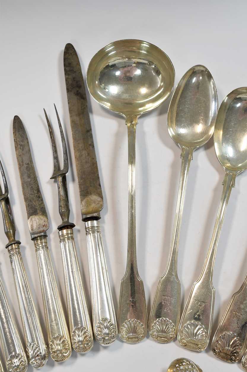 A 64-piece set of George IV silver flatware with 89 additions, - Image 7 of 27