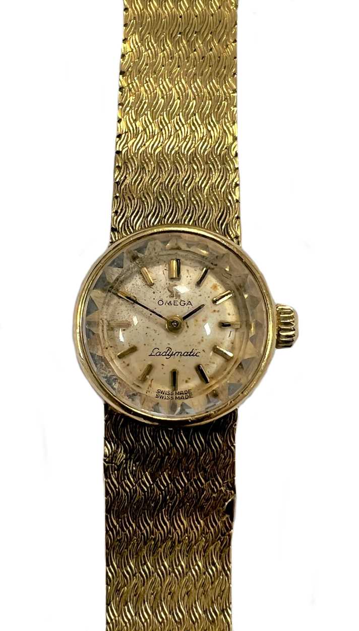 Omega - An 18ct gold 'Ladymatic' wristwatch,