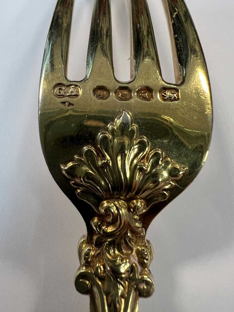 A Victorian silver gilt cased presentation fork and knife, a possible gift to Prince Albert, - Image 7 of 18