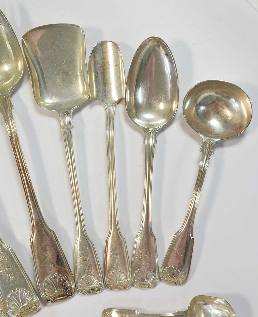 A 64-piece set of George IV silver flatware with 89 additions, - Image 5 of 27