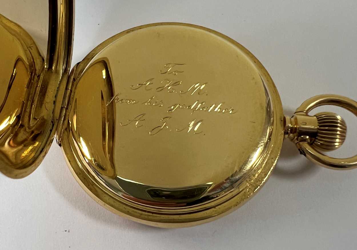 Baume & Co. for Maurice Moses, London - An 18ct gold half hunter pocket watch, - Image 5 of 11