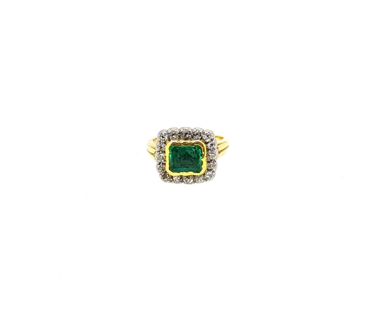 A pair of emerald and pearl ear pendants, together with an emerald and diamond ring, - Image 4 of 8
