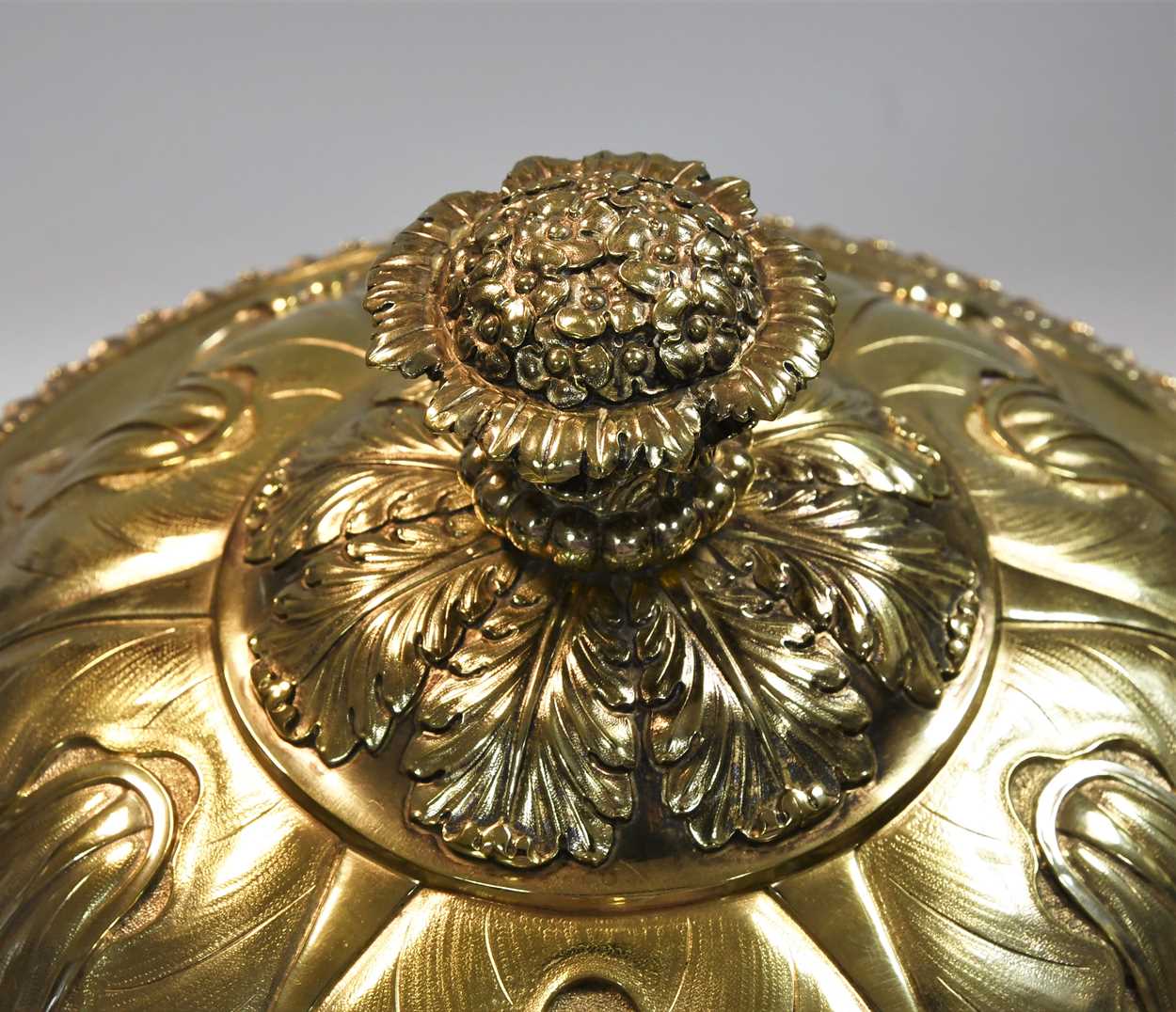 A large and important George III silver gilt two handled presentation cup and cover, - Image 6 of 10