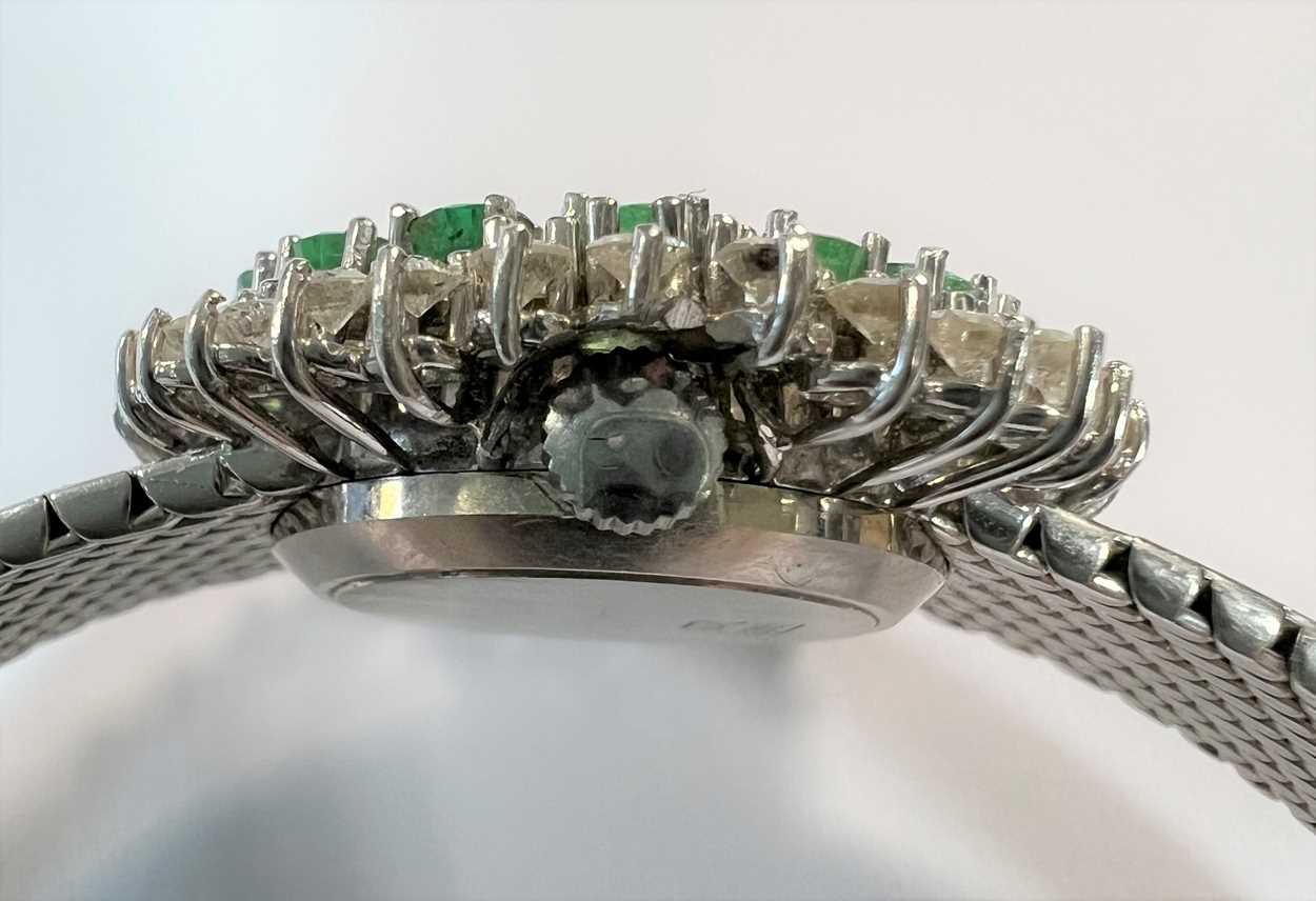 Morago - An emerald and diamond set cocktail watch, - Image 3 of 7