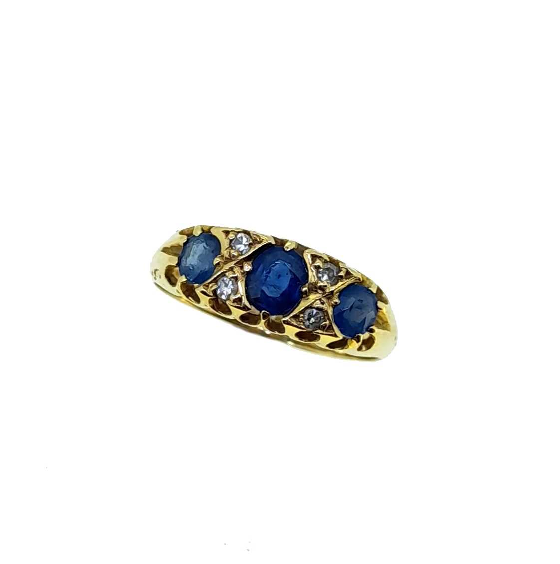 An early 20th century sapphire and diamond ring,