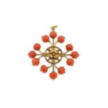 A Victorian coral pendant,