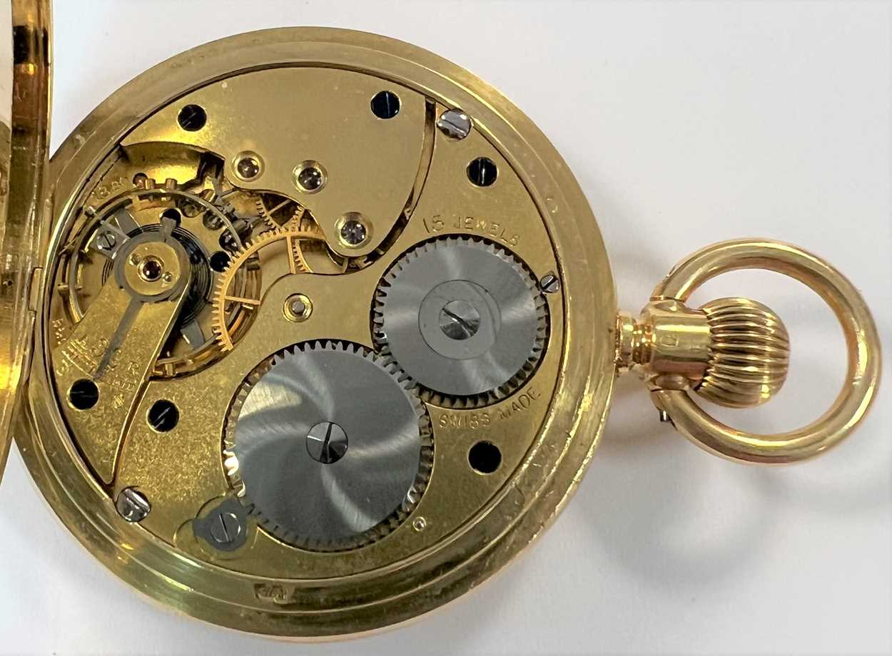 Baume & Co. for Maurice Moses, London - An 18ct gold half hunter pocket watch, - Image 7 of 11