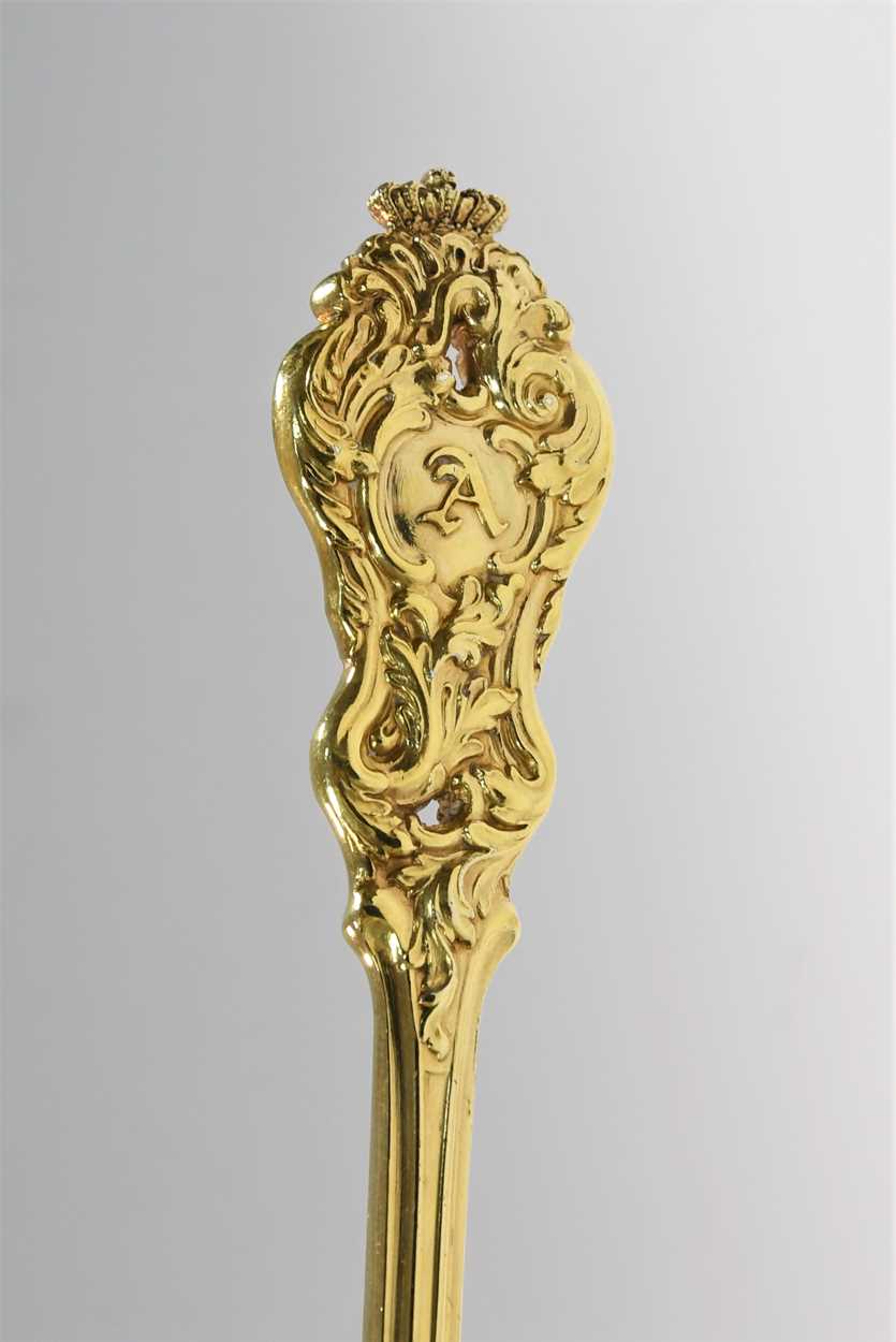 A Victorian silver gilt cased presentation fork and knife, a possible gift to Prince Albert, - Image 14 of 18