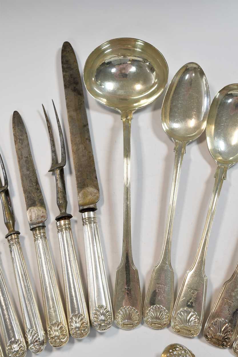 A 64-piece set of George IV silver flatware with 89 additions, - Image 8 of 27