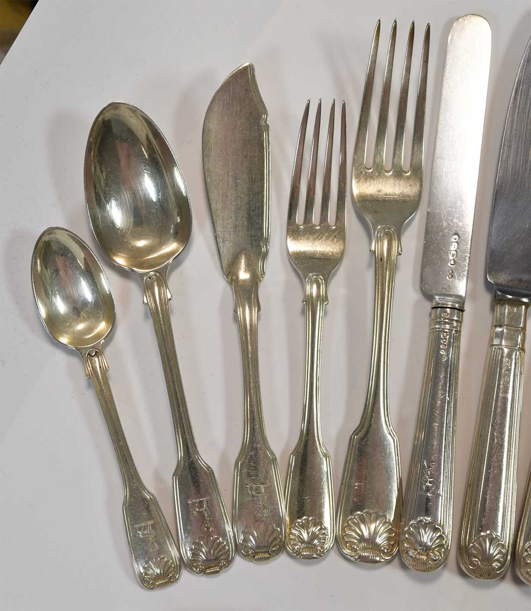 A 64-piece set of George IV silver flatware with 89 additions, - Image 11 of 27