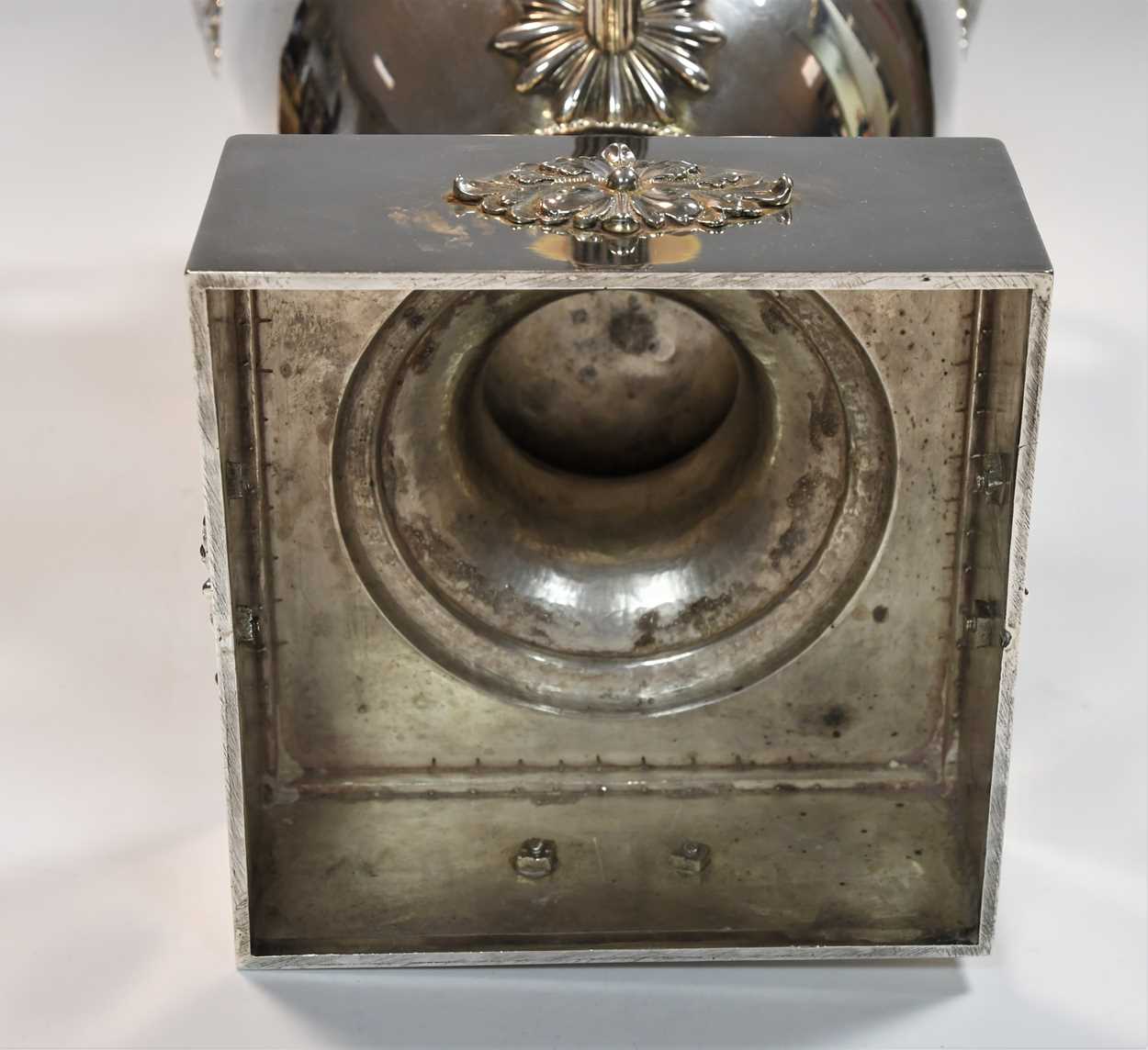 A George III 18th century silver hot water urn and cover, - Image 8 of 11