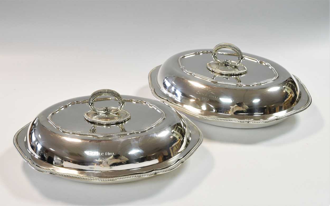 A pair of George V silver entrée dishes, - Image 3 of 12