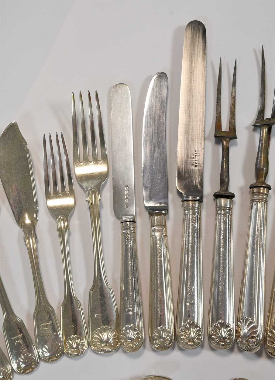 A 64-piece set of George IV silver flatware with 89 additions, - Image 10 of 27