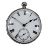 Andrew Johnston, Kilwinning - A Scottish Victorian Sterling silver open faced pocket watch,