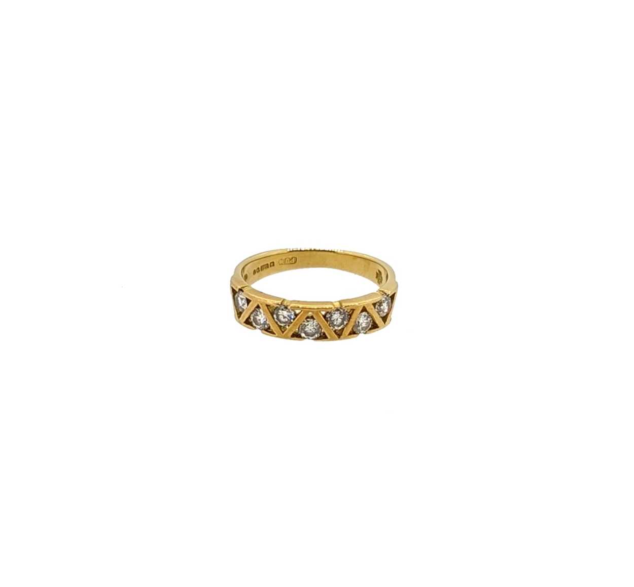 An 18ct gold seven stone diamond ring, - Image 2 of 4