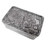 A 19th century (possibly) French metalwares silver snuff box,